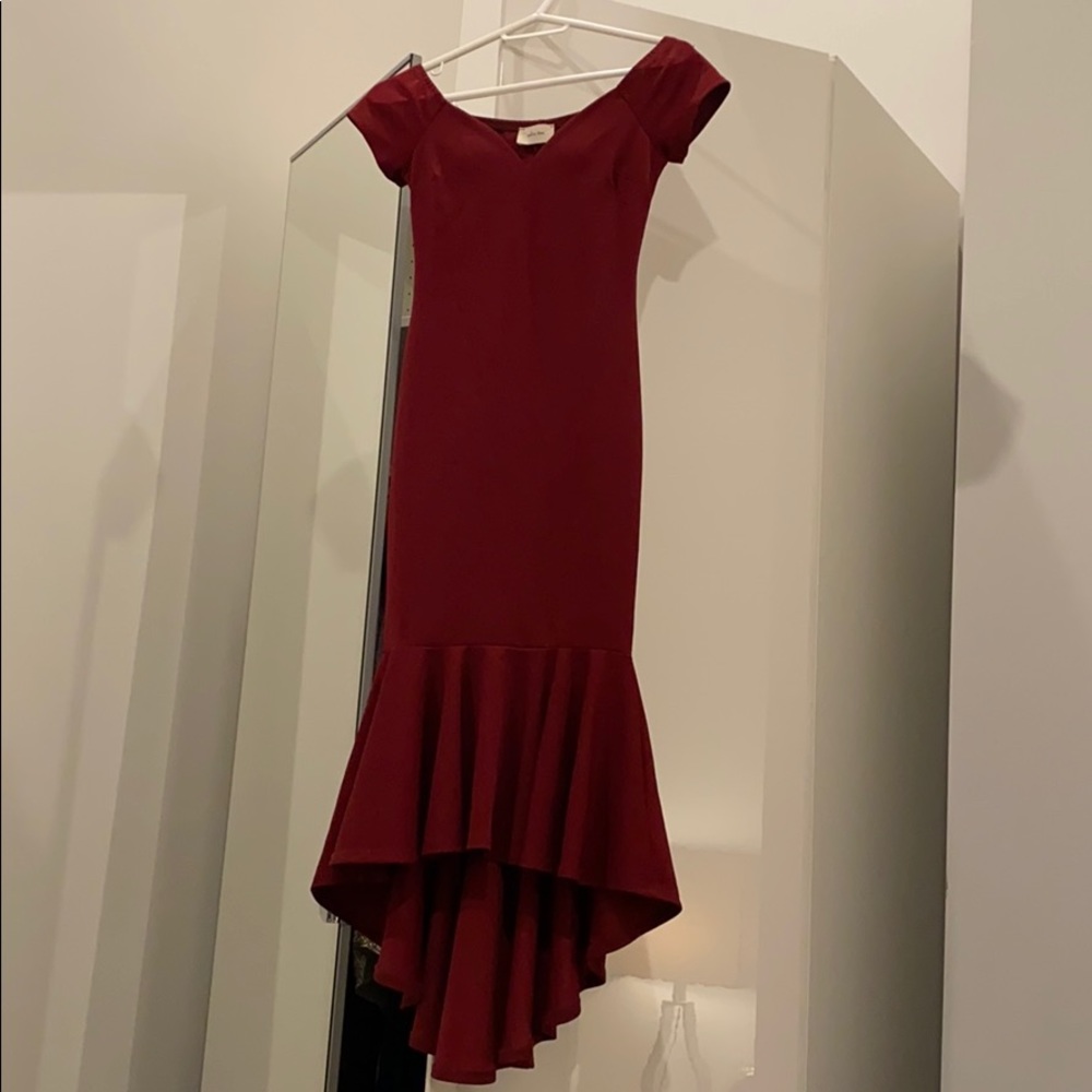 Long red dress. Worn once
